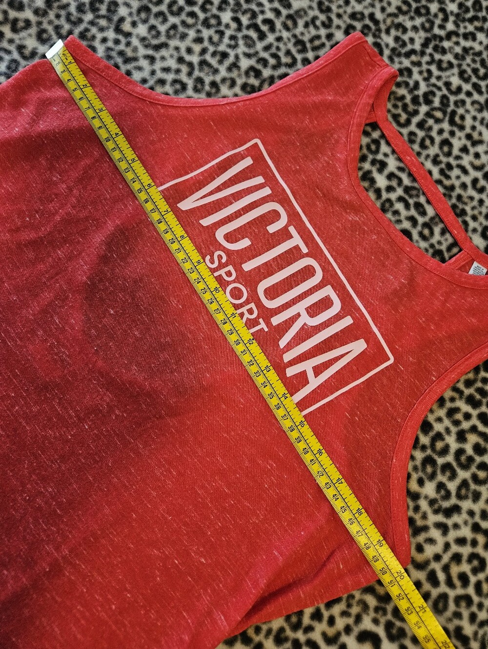 Victoria's Secret 'Victoria Sport' Women's Marl Red/Orange Tank Top, Size Large - Picture 3 of 11